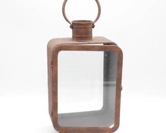 Antique Iron & Glass Lantern