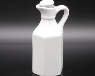 Xcell White Ceramic 6-Sided Cruet w/Stopper
