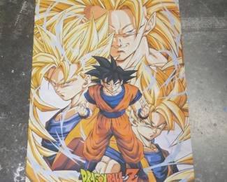 Retro Dragonball Z Anime Goku Super Saiyan Wall Scroll