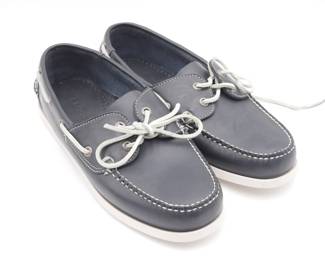 L.L. Bean Navy Blue Leather Boat Shoes Men's Size 10.5