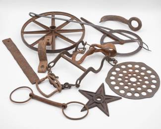 Lot of 14 Antique Rustic Metal Items