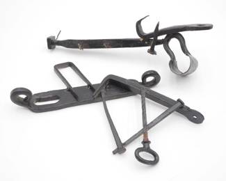Lot of 2 Rustic Welded Scrap Metal Sculptures