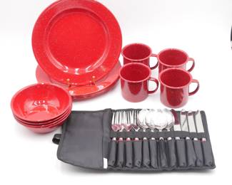 Coleman 24 Piece Camping Dinnerware Set