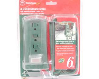 Westinghouse Outdoor 3-Outlet Ground Stake with 6ft Cord - New