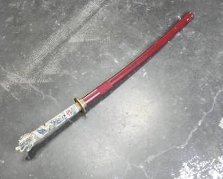 Stainless Steel Katana w/Dragon Handle & Scabbard