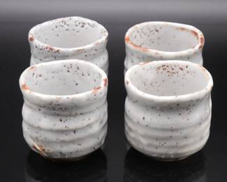Set of 4 Stoneware Pottery Cups