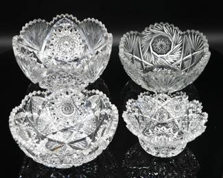 Cut Crystal & Glass Bowls (Lot of 4)