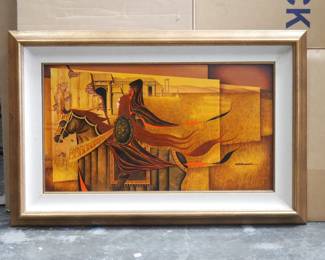 "Returning" by Eugene Ames Baker Authentic Framed Medieval Painting