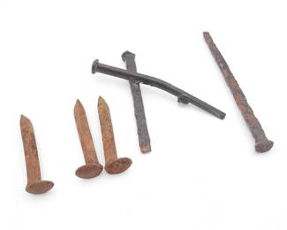 Rustic Hand Forged Iron Nails (Lot of 5)