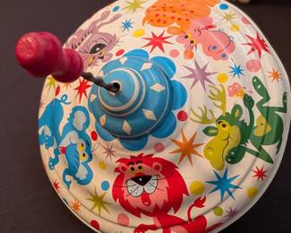 Vintage Tin Litho Toy Top