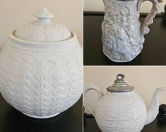 Ironstone pieces - teapot is cracked for display only