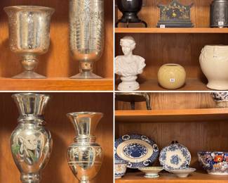 Mercury glass and lots of antique smalls