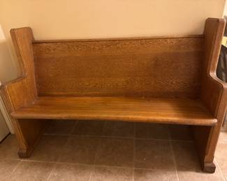 Antique church pew, Berkeley, CA