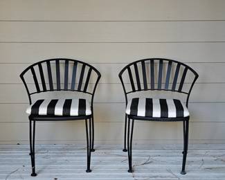 Black metal patio chairs