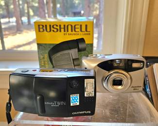 Bushnell binoculars, Olympus & Fuji film cameras
