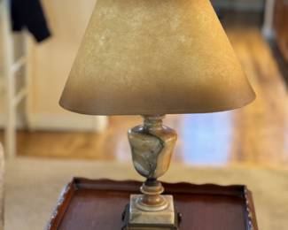 Small marble base table lamp