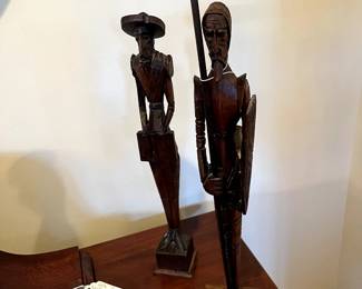 Don Quixote and his pal Poncho Villa...handcarved in Balsa wood.....Adorable!