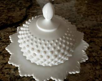 Milk glass lidded dish...perfect!