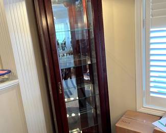 Lovely Display Case with light in top, glass shelves...Beautiful!