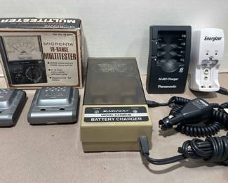 Battery Charger Bundle And Voltage Meter 