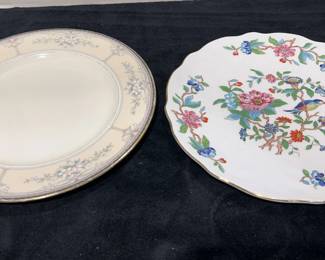 Two Floral Bone China Plates