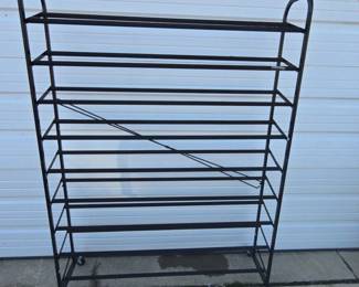 Black Metal Shoe Rack On Wheels