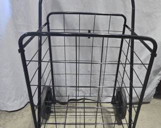 Black Metal Wheeled Storage Cart
