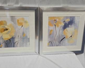 Pair Of Yellow Floral Prints