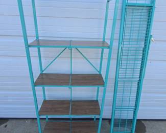 Pair Of Collapsible Metal Shelves
