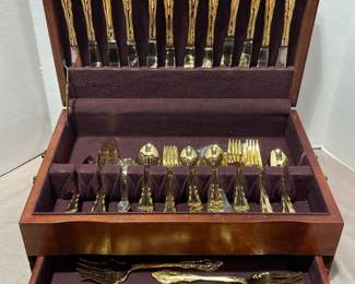Chest Of GoldPlated Flatware 
