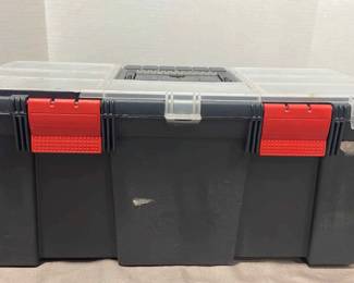 Toolbox, Assorted Wires, And Network Telecom Parts