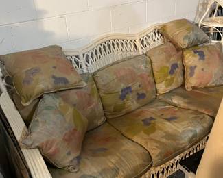 White Wicker Loveseat