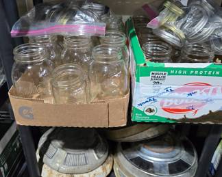 Canning jars, hub caps