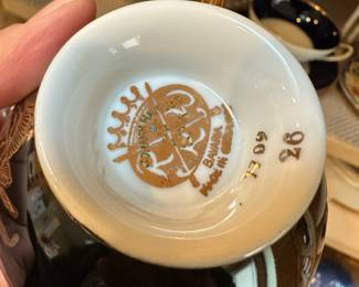 RRW Retsch & Co. Bavarian Black & Heavy Gold Gild Teacup & Saucer 