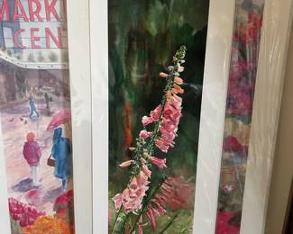 Giclee Art Prints "Hollyhock Highlights" & "Foxglove" by Andy Sewell