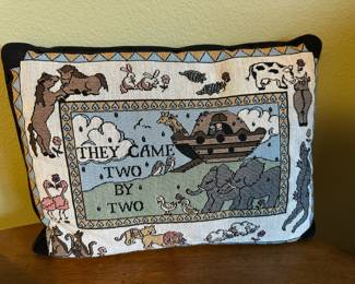Noah's Ark Tapestry Throw Pillow