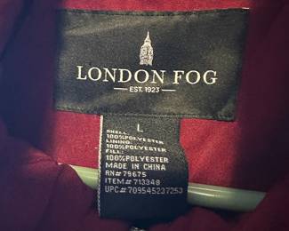 London Fog Burgandy Quilted Jacket - Size Large