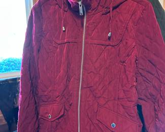 London Fog Burgandy Quilted Jacket - Size Large
