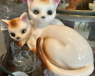 Ceramic Siamese Cat Figurines