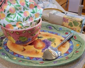 Sango Sangria Fruit Themed Platter & Bowl