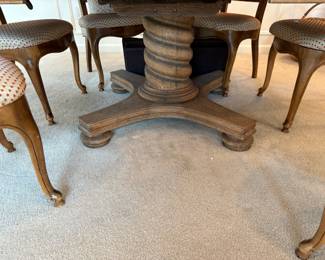 French Style Dining Table with Cane Back Dining Chairs