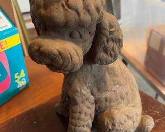 Concrete Miniature Poodle Statue