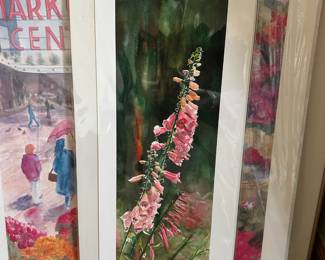 Giclee Art Prints "Hollyhock Highlights" & "Foxglove" by Andy Sewell