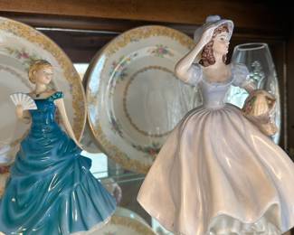 Royal Doulton December Turquoise Figurine, Coalport Ladies of Fashion "Christina" Figurine
