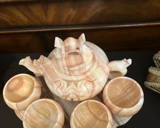 Alabaster tea set