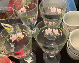 Portmeirion  rhododendron  glasses 