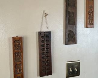 Vintage wooden Dutch cookie molds. 