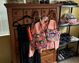 Vera Bradley handbags, ladies athletic shoes. 