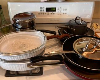 Pots & pans - Calphalon, Cuisinart, Farberware & various others