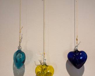 Hand blown glass hearts